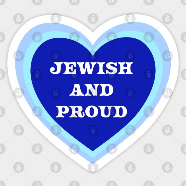 "Jewish and Proud" Retro Blue Heart Design, made by EndlessEmporium Sticker by EndlessEmporium